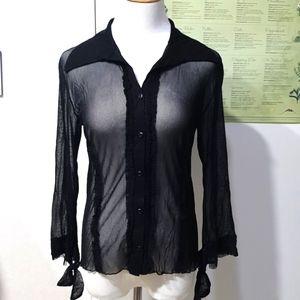 Sintonie semi-sheer button up blouse